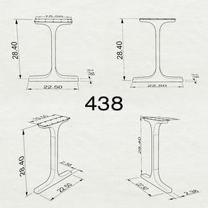 Black Metal Table Base 402 | 438 Wineglass 28.3" H – Mid-Century modern table base set (2 pieces) featuring a refined twisted-ribbon silhouette, handcrafted from heavy-duty powder-coated steel in matte black. These sculptural metal dining bases provide an ultra-sturdy foundation (1,000 lbs capacity) available in 27.5"L (Wineglass 402) or 22.5"L (Wineglass 438) configurations. A premium DIY steel table base engineered with precision-drilled mounting plates to securely support a heavy live-edge tabletop, marb