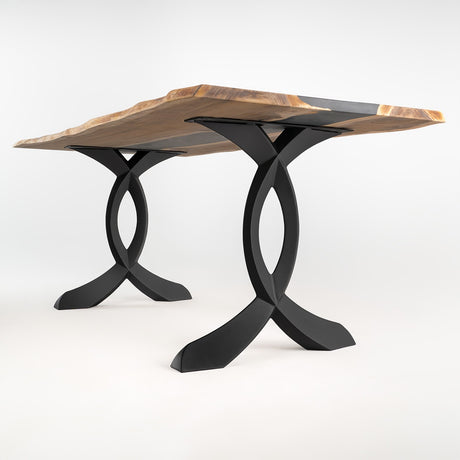 Furniture Legs 418 Curva 28H, Metal Dining Table Legs - Set of 2 pcs metal table legs furniture round dining table wood desk dine table flowyline design kitchen table side table mid century modern handmade furniture entryway table industrial & rustic style heavy duty flowyline design