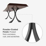 Black Metal Table Base 421 Xeni 28.2" H – Mid-Century modern table base set (2 pieces) handcrafted from heavy-duty powder-coated steel in matte black. These architectural metal dining bases provide an ultra-sturdy foundation (1,000 lbs capacity; 26.8"L x 3.7"W). A premium DIY steel table base engineered with precision-drilled 19.6" x 4.3" mounting plates to securely support a heavy live-edge tabletop, marble slab, or wood dining top.