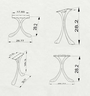 Furniture Legs 421 Xeni 28H Metal with X-sharp Dining Table Legs metal table legs furniture round dining table wood desk dine table flowyline design kitchen table side table mid century modern handmade furniture entryway table industrial & rustic style heavy duty flowyline design