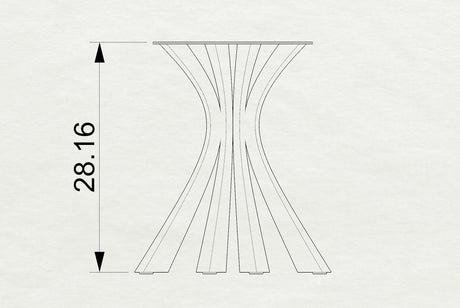 Metal Table Legs - 420 Akro - 24W, 28H inch - Set of 2 pcs metal table legs furniture dining table wooden legs steel flowyline design iron live edge table legs wood sofa hallway table entryway table industrial & rustic style heavy duty flowyline design