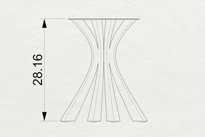 Metal Table Legs - 420 Akro - 24W, 28H inch
