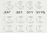 Table Base 311S Lithe 28" H Handcrafted  DIY for Live Edge Wood Slap Projects