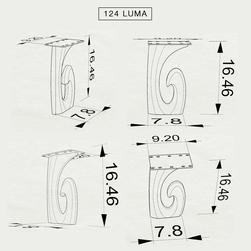Metal Bench Legs -  124 Luma - 11W, 16H inch