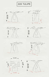 End Table Legs 220 Tulipe 20H for Modern Round Tabletop FlowyLine Design Coffee Table Base for DIY furniture dining home decor epoxy woodworktable legs steel table bench legs coffee table farmhouse outdoor furniture metal coffee table woodwork industrial narrow wood bench bench for entryway x bench legs