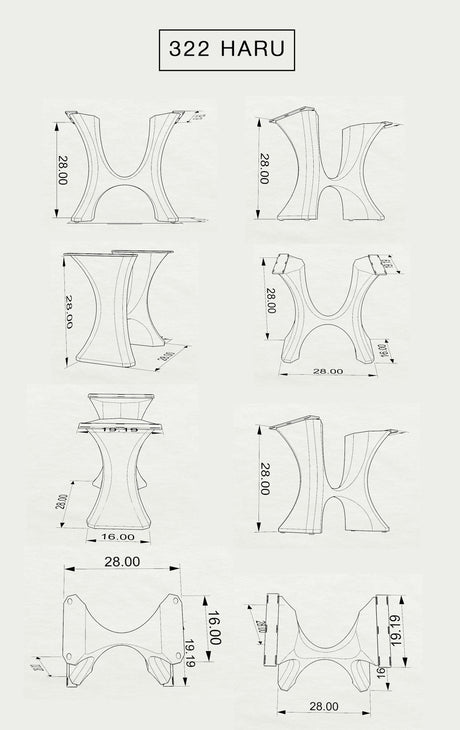 Table Base 322 Haru 28H Metal Furniture Legs; farmhouse table base; farm table base styles;