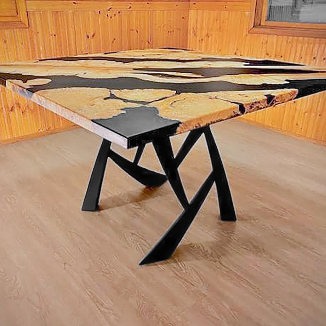 Metal Table Legs - 411 Draco - 25W, 28H inch - Set of 2 pcs metal table legs steel furniture dining table flowyline design steel table base handmade furniture farmhouse dining cast iron entryway table industrial & rustic style heavy duty flowyline design