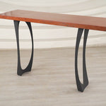 Metal Table Legs of FlowyLine - Good option for DIY easy furniture feet epoxy live edge top with steel. Product is Handmade with iron and powder coating - Free shipping - Returns & exchanges within 14 days, black pedestal curved industrial dining desk custom console frame replacement Dining modern mid century design