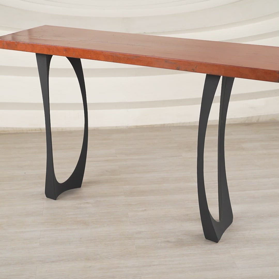 Metal Table Legs of FlowyLine - Good option for DIY easy furniture feet epoxy live edge top with steel. Product is Handmade with iron and powder coating - Free shipping - Returns & exchanges within 14 days, black pedestal curved industrial dining desk custom console frame replacement Dining modern mid century design