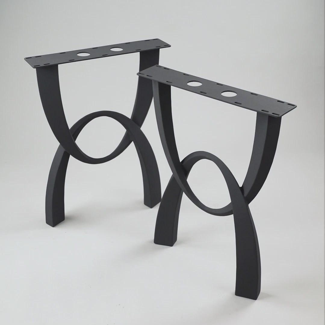 Metal Table Legs - 444 Uta - 20W, 28H inch - Set of 2 pcs metal table legs legs flowyline design outdoor furniture kitchen table handmade furniture modern desk office desk industrial & rustic style heavy duty