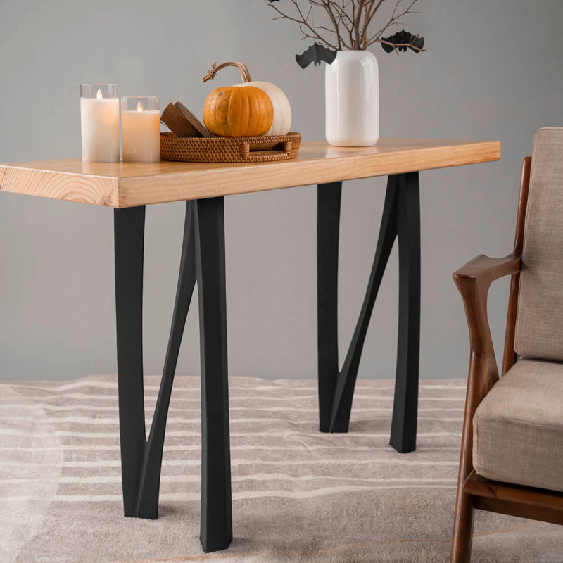 Metal Console Table Legs - 210 Norah - 10W, 28H inch - Set of 2 pcs metal table legs desk counter table side table Narrow Console Table handmade furniture counter height pipe counter base console table legs hallway table console table narrow round counter height table bar table