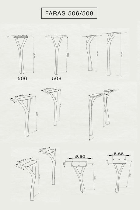Metal Table Legs - 506 Faras - 12W, 28H inch - Set of 4 pcs table furniture legs dining table kitchen and dining office desk farmhouse table large dining cast iron hallway farmhouse furniture wood steel desk legs industrial & rustic style heavy duty flowyline design