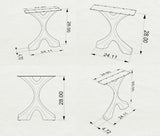 Metal Table Legs - 417 Xavier - 24W, 28H inch - Set of 2 pcs metal legs desk legs; flowyline; home decor; computer table legs; outdoor furniture 2