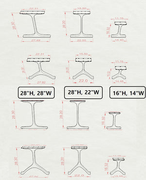 Metal Table Legs - 402 Wineglass - 28W, 28H inch - Set of 2 pcs metal table legs furniture dining table steel table base handmade furniture mid century modern wood table legs entryway table steel table industrial & rustic style heavy duty