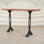 Metal Table Legs of FlowyLine - Good option for DIY easy furniture feet epoxy live edge top with steel. Product is Handmade with iron and powder coating - Free shipping - Returns & exchanges within 14 days, black pedestal curved industrial dining desk custom console frame replacement Dining modern mid century design