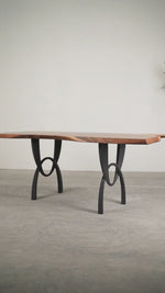 Metal Table Legs - 444 Uta - 20W, 28H inch - Set of 2 pcs metal table legs legs flowyline design outdoor furniture kitchen table handmade furniture modern desk office desk industrial & rustic style heavy duty