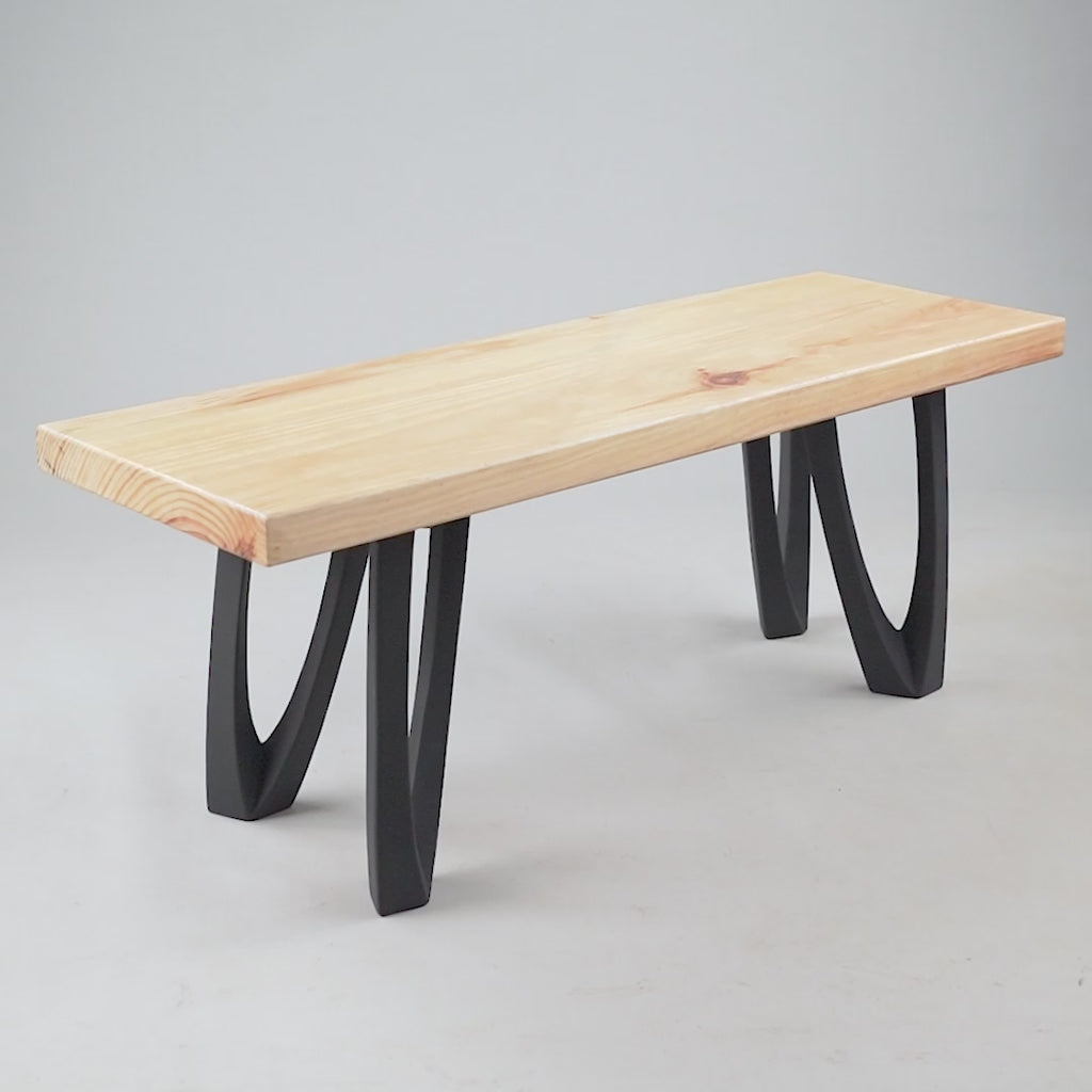 Metal Bench Legs, DIY Steel Furniture, Coffee Table Base in✔️unique Flowyline Design for epoxy live edge top Black curved shape bench modern kitchen desk dining wishbone 16 inch hairpin wooden wrought iron coffee bar industrial round counter height mid century square replacement console side Wayfair Amazon ikea Lowes
