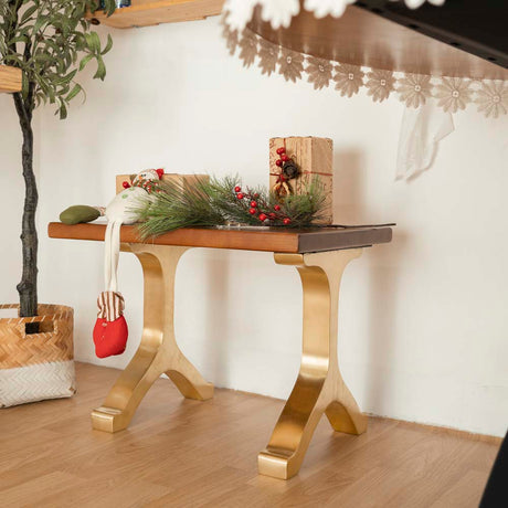 Gold Bench Legs 112 Wishbone 16H inch for Live Edge Tabletop gold table legs gold dining table legs gold coffee table legs gold metal table legs brushed gold table legs table legs gold gold legs for table