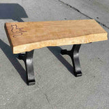 black powder-coated bench legs with mcm style