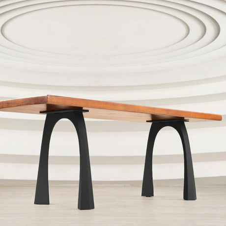 Bench Legs 116 Nura - 11W, 16H inch - Set of 2 pcs of FlowyLine Design Coffee Table Base for DIY furniture dining home decor epoxy woodworkmetal table bench legs furniture coffee table outdoor bench mid century modern pipe shelf unique coffee table End narrow bench metal legs for bench