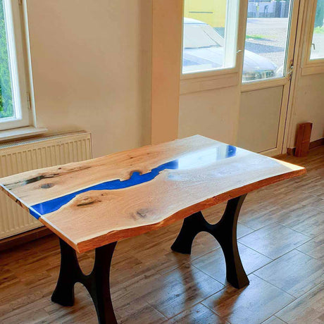Bench Legs 103 Haru - 13W, 16H inch - Set of 2 pcs of FlowyLine Design Coffee Table Base for DIY furniture dining home decor epoxy woodworkcoffee table legs dining bench outdoor Metal Bench Legs small round coffee table unique narrow wood bench entryway modern metal legs for bench