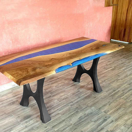 Bench Legs 103 Haru - 13W, 16H inch - Set of 2 pcs of FlowyLine Design Coffee Table Base for DIY furniture dining home decor epoxy woodworkcoffee table legs dining bench outdoor Metal Bench Legs small round coffee table unique narrow wood bench entryway modern metal legs for bench