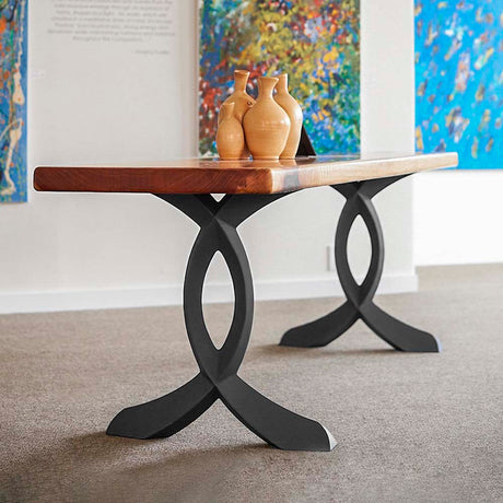 Table Legs 418 Curva 28H for Dining Live-Edge Tabletop black metal legs for coffee table; coffee table legs black;