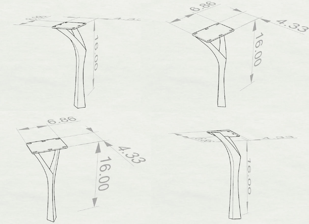 Bench Legs 118 Faras 16H Modern Steel Furniture Flowyline Design Coffee Table Base for DIY furniture dining home decor epoxy woodworkbench legs coffee table outdoor furniture metal Small Coffee Table cabinet legs epoxy mold c channel hair pin legs walnut legs tapered upholstered metal legs for bench