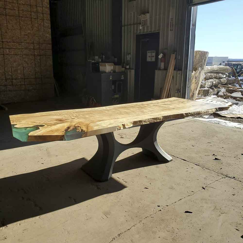 Metal Table Base - 310 Hoshi - 50, 21, 28H inch metal table legs table base steel mid century modern Pedestal stand kitchen base for table top trestle table base granite iron flowyline design home and living industrial and rustic style heavy duty