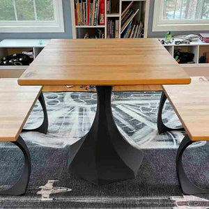 Metal Table Base - 311 Uzar - 21, 21, 28H inch table legs table base furniture legs mid century modern base for table top pedestal table base Round dining and kitchen side table Round Dining Base living room glass table base home and living industrial and rustic style heavy duty