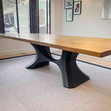 Metal Table Base - 310 Hoshi - 50, 21, 28H inch metal table legs table base steel mid century modern Pedestal stand kitchen base for table top trestle table base granite iron flowyline design home and living industrial and rustic style heavy duty