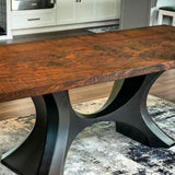 Metal Table Base - 310 Hoshi - 50, 21, 28H inch metal table legs table base steel mid century modern Pedestal stand kitchen base for table top trestle table base granite iron flowyline design home and living industrial and rustic style heavy duty