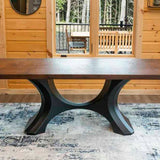 Metal Table Base - 310 Hoshi - 50, 21, 28H inch metal table legs table base steel mid century modern Pedestal stand kitchen base for table top trestle table base granite iron flowyline design home and living industrial and rustic style heavy duty