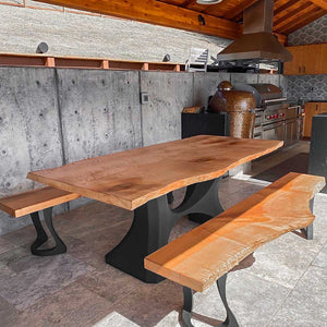 Metal Table Base - 310 Hoshi - 50, 21, 28H inch metal table legs table base steel mid century modern Pedestal stand kitchen base for table top trestle table base granite iron flowyline design home and living industrial and rustic style heavy duty