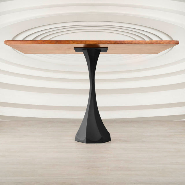 Metal Counter Table Base - 624 | 625 Angled view of Lithe 36" H counter table showing curved metal leg for counter table design.