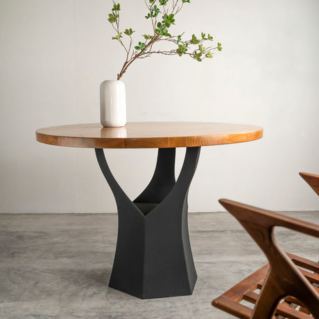 Metal Table Base - 319 Namu - 20, 20, 28H inch dining table base tulip Pedestal table Base wooden metal diy table base farmhouse table legs wood table base home and living industrial and rustic style heavy duty