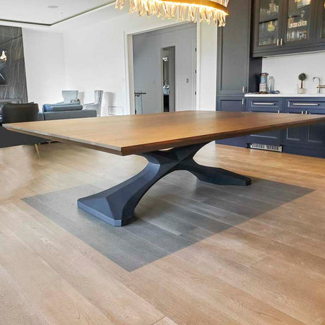 Metal Table Base - 306 Xerxes - 70, 27, 28H inch; dining table steel; table base mid century modern; iron table base; flowyline design; table legs; pedestal table base; coffee round base for table top 1