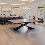 Metal Table Base - 306 Xerxes - 70, 27, 28H inch; dining table steel; table base mid century modern; iron table base; flowyline design; table legs; pedestal table base; coffee round base for table top; flowyline