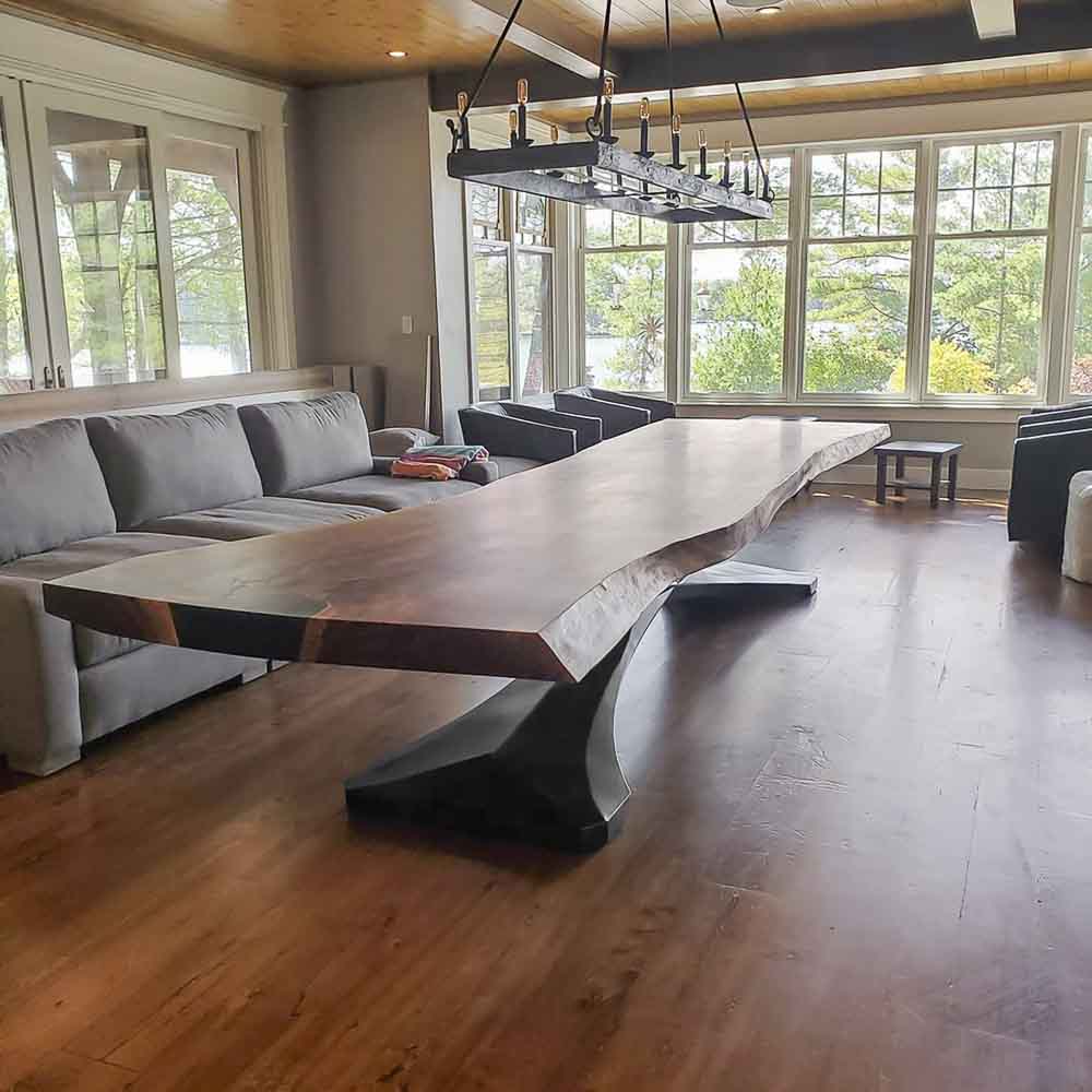 Metal Table Base - 306 Xerxes - 70, 27, 28H inch; dining table steel; table base mid century modern; iron table base; flowyline design; table legs; pedestal table base; coffee round base for table top 3