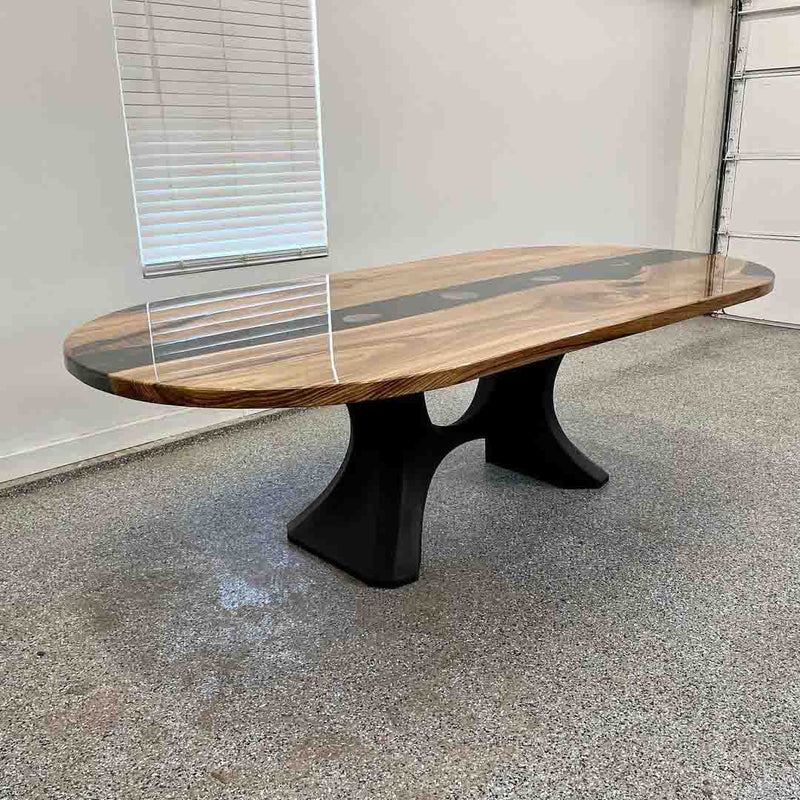 Metal Table Base - 208 Haru - 40W, 16H inch table legs desk legs antique table base office desk mid century modern base for table top Metal Table Legs handmade furniture flowyline design home and living industrial and rustic style heavy duty
