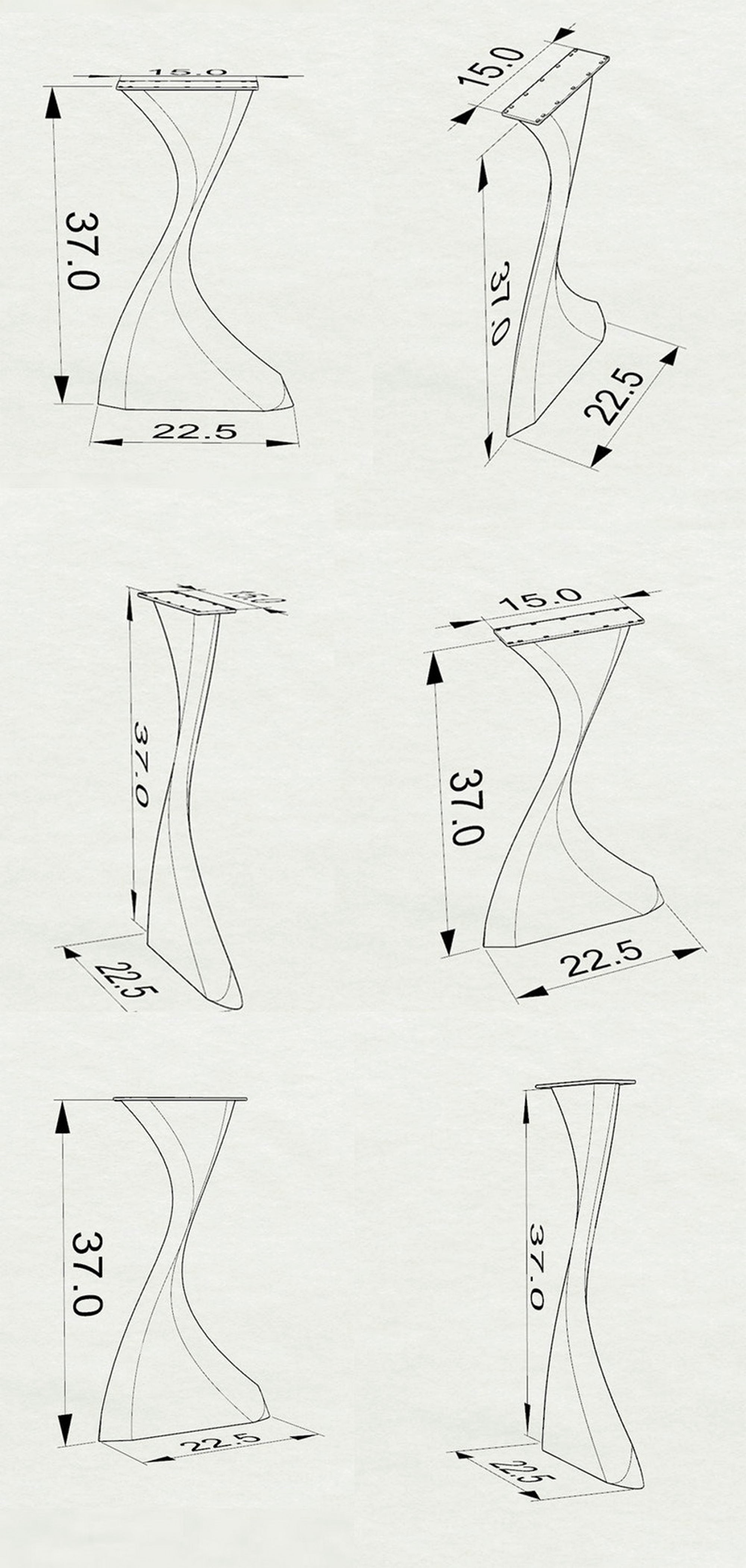 Counter Table Legs 604 Botas 37.3