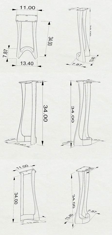 Metal Counter Table Legs - 605 Uzar - 34H inch - Set of 2 pcs metal table legs console table desk legs coffee counter table outdoor furniture handmade furniture computer epoxy side table entryway bar table round counter height table