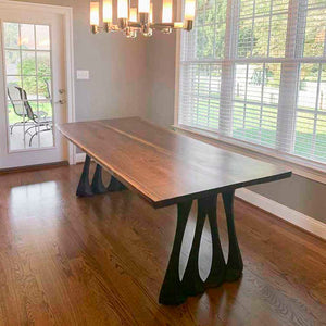 Metal Table Legs - 410 Radix - 28H inch - Set of 2 pcs metal table legs furniture legs round dining table desk legskitchen and dining woodwork dining table handmade furniture modern desk flowyline design industrial & rustic style heavy duty flowyline design