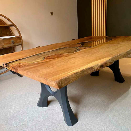 Furniture Legs 405 Haru 28H Modern Metal Dining Table Legs - Set of 2 pcs table legs modern desk live edge table legs industrial wood dining table office desk iron wood table legs sofa large dining table industrial & rustic style heavy duty