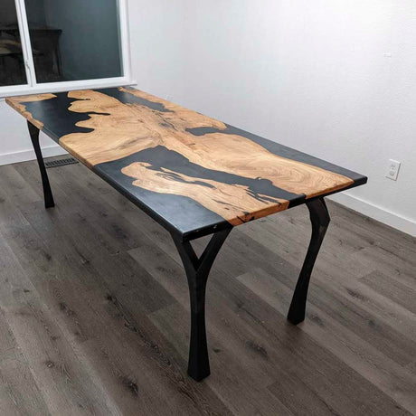 Metal Table Legs - 506 Faras - 12W, 28H inch - Set of 4 pcs table furniture legs dining table kitchen and dining office desk farmhouse table large dining cast iron hallway farmhouse furniture wood steel desk legs industrial & rustic style heavy duty flowyline design