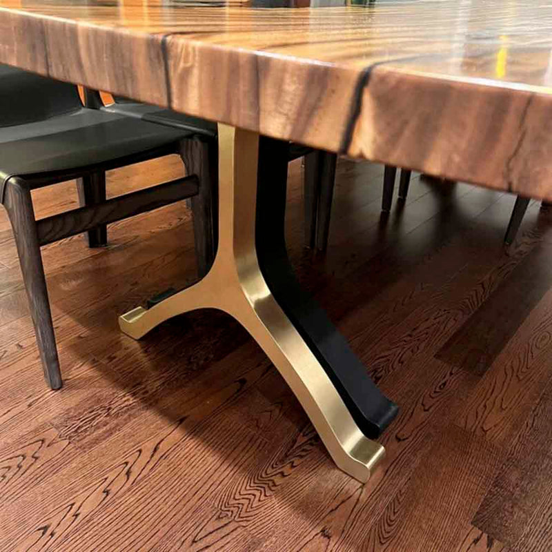 Gold Brass Table Legs - 430 Wishbone - 28W, 28H inch - Set of 2 pcs metal table legs furniture brass table dining table steel kitchen and dining flowyline design handmade furniture modern desk industrial & rustic style heavy duty sofa table legs
