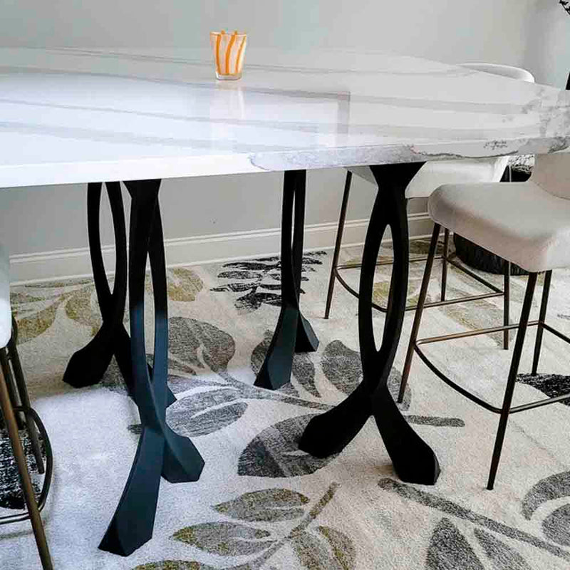 Metal Console Table Legs - 207 Curva - 16W, 28H inch - Set of 2 pcs metal table legs console table legs Furniture Legs counter table side table legs handmade furniture media console Wood entryway table flowyline design round counter height table