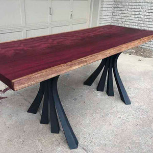 Metal Table Legs - 420 Akro - 24W, 28H inch - Set of 2 pcs metal table legs furniture dining table wooden legs steel flowyline design iron live edge table legs wood sofa hallway table entryway table industrial & rustic style heavy duty flowyline design