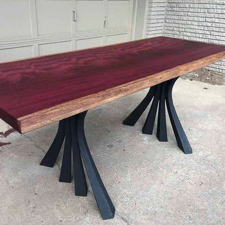 Metal Table Legs - 420 Akro - 24W, 28H inch - Set of 2 pcs metal table legs furniture dining table wooden legs steel flowyline design iron live edge table legs wood sofa hallway table entryway table industrial & rustic style heavy duty flowyline design