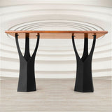 Counter table base metal 608 Namu 36" H paired with many tabletop materials in contemporary kitchen